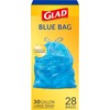Glad 30 Gallon Recycling Bags, Large Drawstring Trash Bags, Blue,