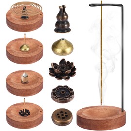Incense Stick Holder, 7-in-1 Incense Stick Holder Wooden Base, Incense Holder for Home, Bedroom, Office, Yoga, Meditation Decoration