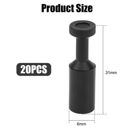 Wjelet Pack of 20 Pneumatic Plugs, 6 mm Blanking Plugs Made of PBT Resin, Hose Connector Closure for Compressed Air Plug Fittings and Hose Systems
