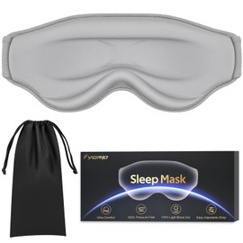 FYGRIP FYGRIP 3D Eye Mask, Ultra Comfort, 100% Pressure-Free & Light Block-Out, Easy Adjustable Strap, Grey, Sleep Mask for Men & Women, Night Eye Cover for Travel