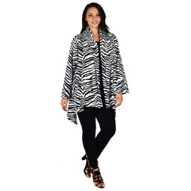 Dare2BStylish Women Plus Size Velboa Cover Up Duster Jacket, Animal Prints