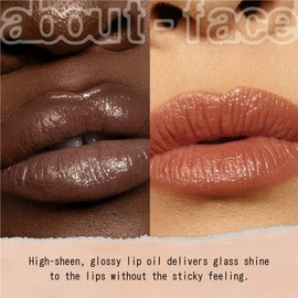 about-face Light Lock Lip Gloss Adore Me – Non-Sticky, High-Shine Lip Oil Gloss with Coconut Oil, Peppermint & Lavender – Vegan, Cruelty-Free, Clean Beauty – 0.21 oz (Chestnut)