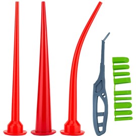 Caulking nozzle for sausage caulking guns, Reusable Caulk Nozzle Applicator,with Scraping tool, Replacement Extension Tool Supplies Applied in the Construction