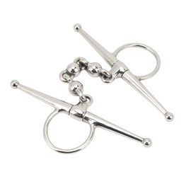 135mm Stainless Steel Horse Mouth Bit Full Cheek Snaffle Bit with Ball Chain for Riding Control Durable Proof Horse Bits for Equestrian Training and Competition