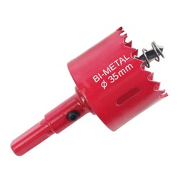 GVSS 1 Piece Bi-Metal Hole Saw 35 mm, HSS M42 Bi-Metal 35 mm with Adapter and Pilot Drill, Ideal for Wood, Metal, Plastic and Drywall, Deep Cut up to 25 mm