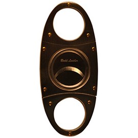 Budd Leather 162004 Stainless Steel Cigar Cutter with Gold Screws