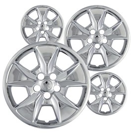 MotorUp 17 inch Chrome ABS Standard Push-On Hubcaps w 5 Spoke Compatible with Ford Explorer 2011-2015 for Steel Wheels Only (Not Compatible with Alloy Rims)