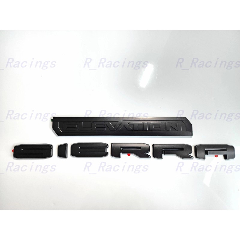 GMC Overlay 4PCS Matte black Door Rear Sierra Elevation Emblem
