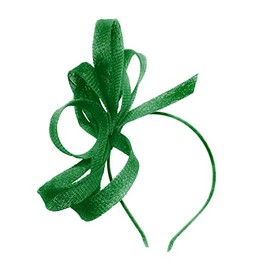 Caprilite Vegan Sinamay Fascinator Headband Wedding Hoop Ladies Day Ascot Races (Emerald Green)