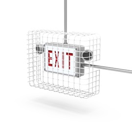 GARDTEC, SC900-W1 Universal Mount, Exit Sign Damage Stopper Cage, Protective Polyester Cover Coated Steel Wire Guard, Surface and Conduit Compatible [NOW INCLUDES IMPROVED MOUNTING HARDWARE]