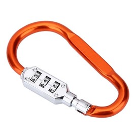 Carabiner Lock, Travel Bag Luggage Security Combination Locking Carabiner Padlock for Outdoor Camping Hiking(Orange)