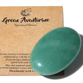 AWARDSEN 1 x 2.4 Inch Green Aventurine Gemstones, Large, Crystal Oval Healing Crystal for Reiki Healing, Wiccan Deliveries, Balancing Meditation Accessories