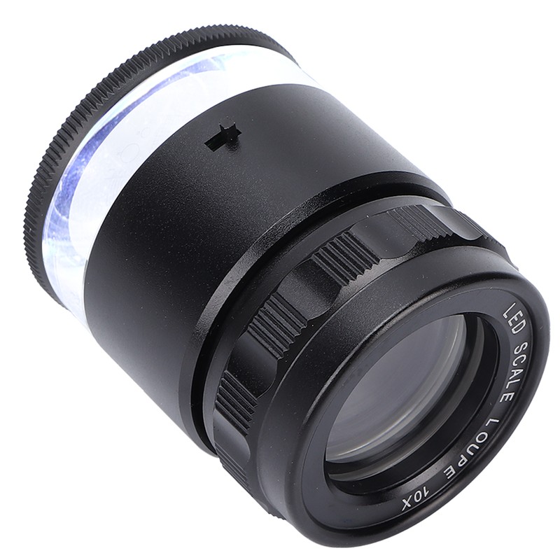 10X Loupe Measuring Magnifier 6LED Illuminated Jewelry Magnifying Glass USB