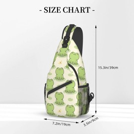 VOOHDDY Frog Cute Animal Sling Bag For Women Men Travel Hiking Backpack Crossbody Shoulder Chest Bags Casual Daypack Sport