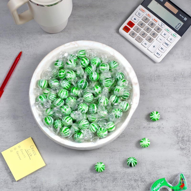 Jumbo Spearmint Mint Balls - 3 Pounds - Bulk Green