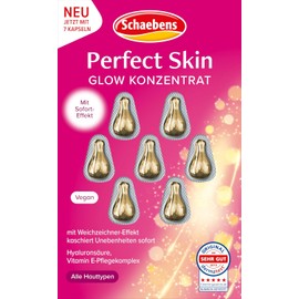 Schaebens Perfect Skin Glow Concentrate, 7 Capsules, with Soft Focus Effect, Conceals Imperfections Immediately with Hyaluronic Acid and Vitamin E Care Complex for All Skin Types - Vegan