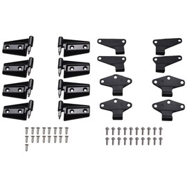4 Door Hinge Assembly Kits Compatible with Wrangler JK 2007-2018 Inside and Outside 16Pcs Steel Door Hinge Kit with 36 Bolts Replaces# 55395386AB 55395385AC