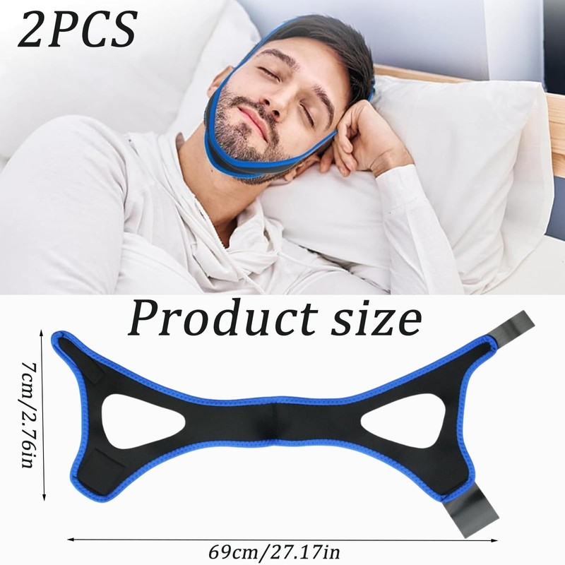 Chin Strap for Sleeping, Anti Snoring Chin Strap with Adjustable