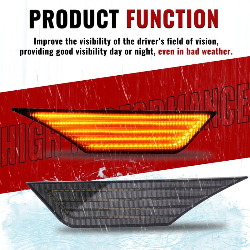 HECASA Pair LED Front Side Marker Light Compatible with 2016-2021