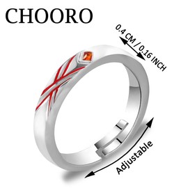 CHOORO Anime Jewelry Cosplay Ring, Anime Ring Cosplay Jewelry Red And Blue Rings (red ring-CA)