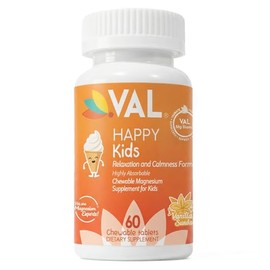 VAL Magnesio para niños, magnesio de alta absorción para calma, relajación y concentración, glicinato, citrato y taurato de magnesio. Incluye vitamina