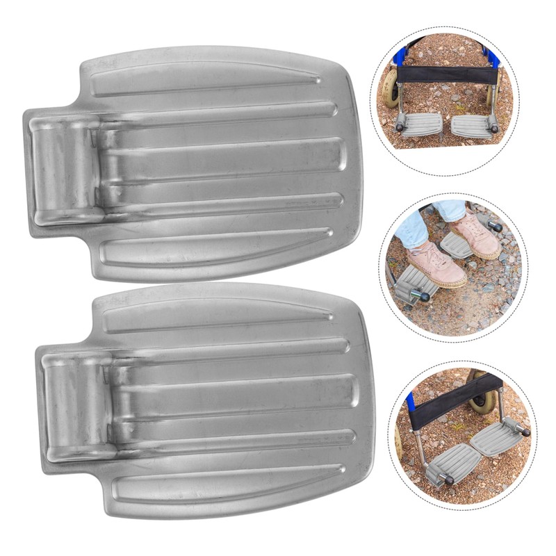 OHPHCALL Wheelchair Footplate Accessories Sturdy Metal Footrests Easy Replacement for