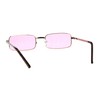 PASTL Rectangular Sunglasses Unisex Fashion Metal Frame Gold, Pink Lens