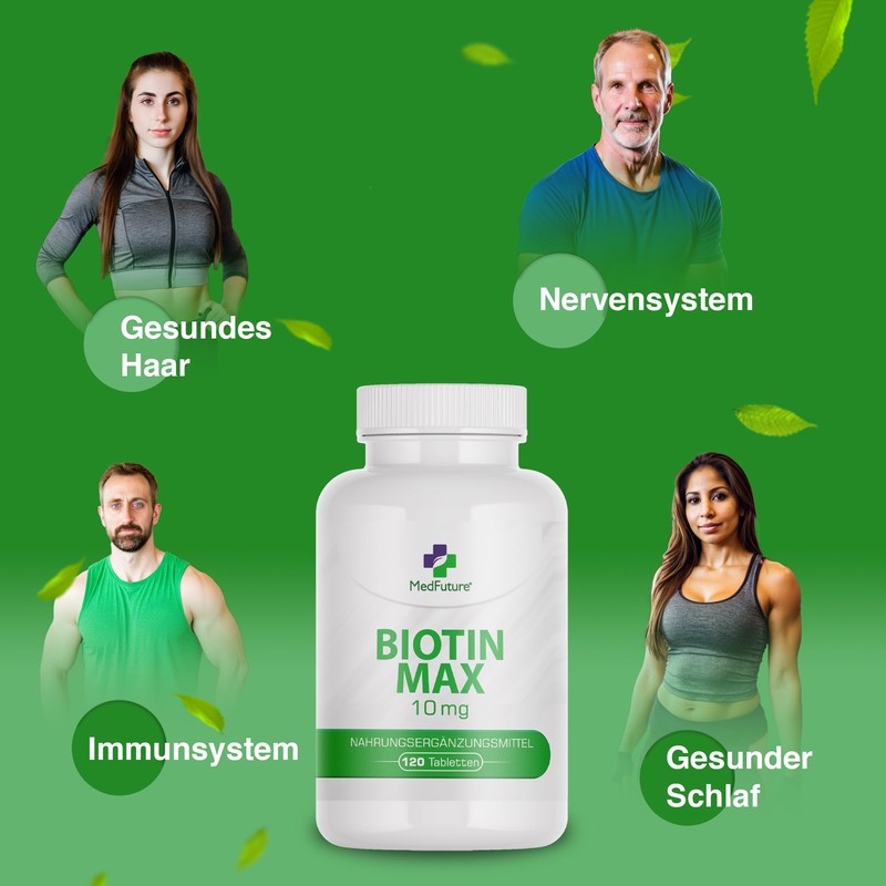 BIOTIN MAX 10 mg Haare, Haut, Nägel 120 Tabletten Medfuture