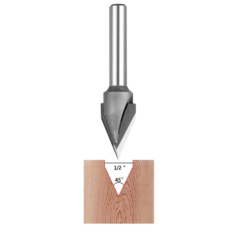SpeTool 45 Degree V Groove Router Bit Carbide Tip V