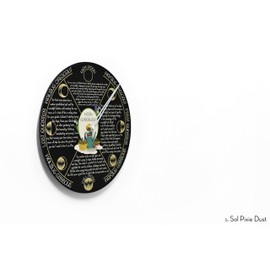 Moon Phase Wall Clock - Lunar Cycle - Round Black - Farmer Gift - Planting by the Moon - Moon Gardening - Gardener Gift Optional RGB LED 5V