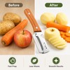 Stainless Steel Vegetable Peeler with Wooden Handle – 2-in-1 Kitchen