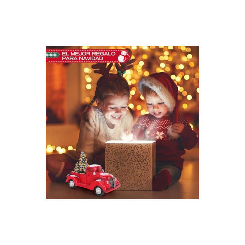 ASVEL 17 cm Camión Casa de Campo Rojo, Decoracion Navidad