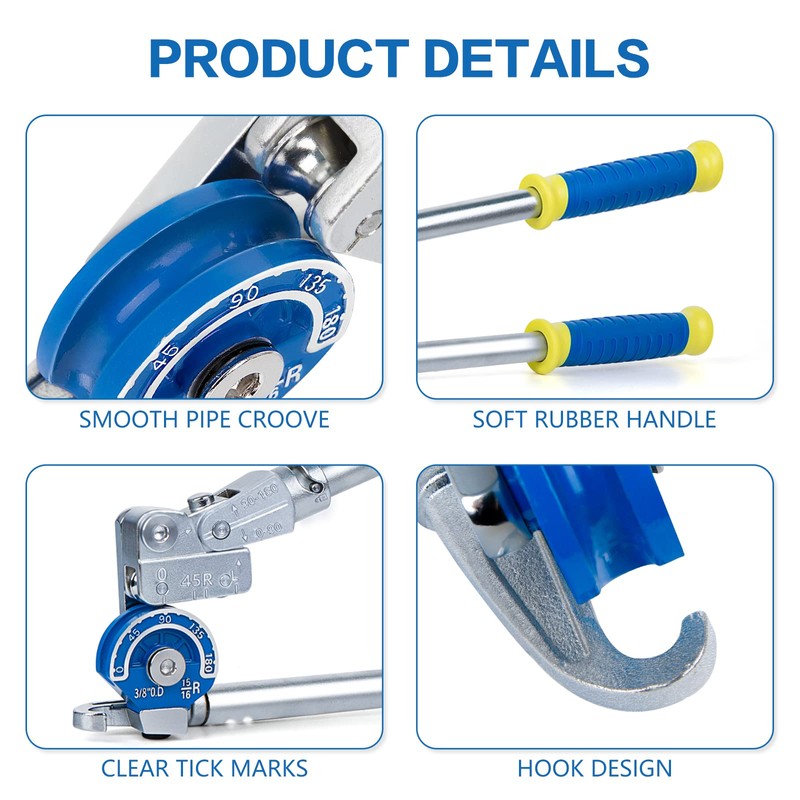Pipe Bender 3/8" Heavy Duty Tubing Bender Tube Bender Roller