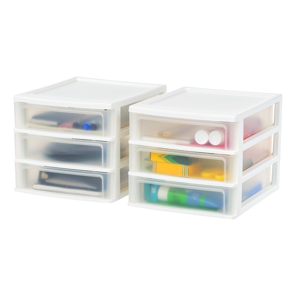 IRIS USA IRIS USA Medium 3-Drawer Desktop Organizer with Open