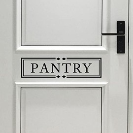 Pantry Decal Pantry Room Vinyl Sign Door Decal Wall Stickers Vinyl Decal Pantry Stickers 15.5x4 inch (Black)