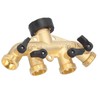 G3/4 4‑Way Water Hose Splitter Garden Hose Adapter Watering Connector