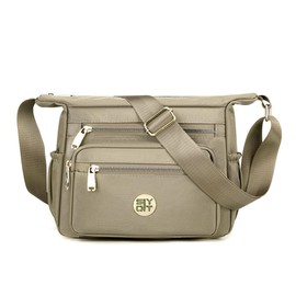 TQUXNGA Damen-Umhängetasche mit mehreren Taschen, Nylon, Reisetasche, Kuriertasche, modische Tasche, kleine lässige Tasche, Crossbody-Tasche, khaki