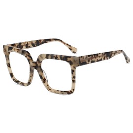 Firmoo Oversized Blue Light Blocking Glasses for Women/Men, Pattern Square Frame Computer Gaming & Phone Anti Eyestrain Glasses, Cathy001