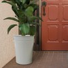 Plexon 13-Gallon Beige Galvanized Steel Round Trash Can with Lid