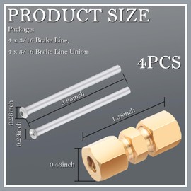 Brake Lines Fitting Kit for 3/16 Brake Line,2PCS Bubble Flared and 2PCS Double Flare and 4PCS 3/16 Brake Line Union Connector Fittings,Universal Brake Line Repair Kit for Car