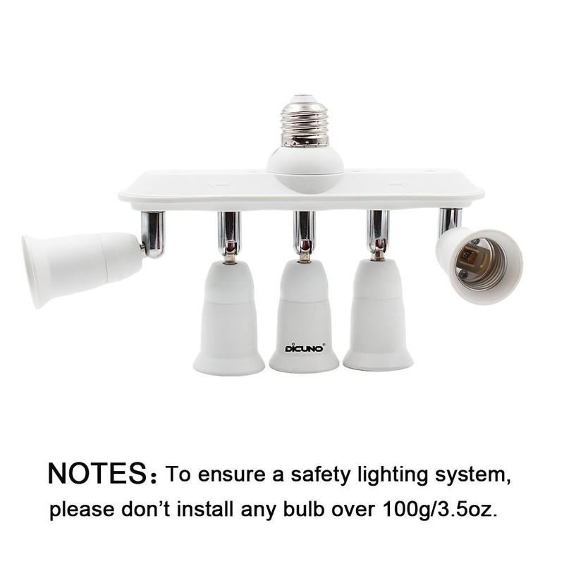 DiCUNO Light Socket Splitter 5 Way Adapter, 5 in 1