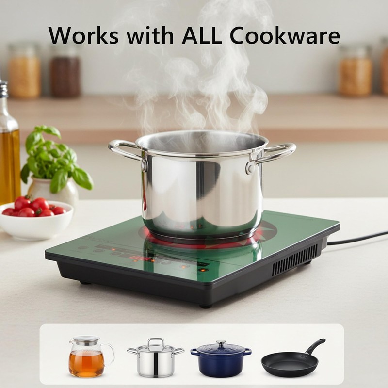 Single Burner Electric Cooktop, One Burner Ceramic Cooktop 1800W with