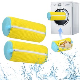 Pack of 2 Shoe Wash Bags Washing Machine Shoes Trainers Laundry Bag with 360° Cleaning Fluff Reusable Laundry Bag