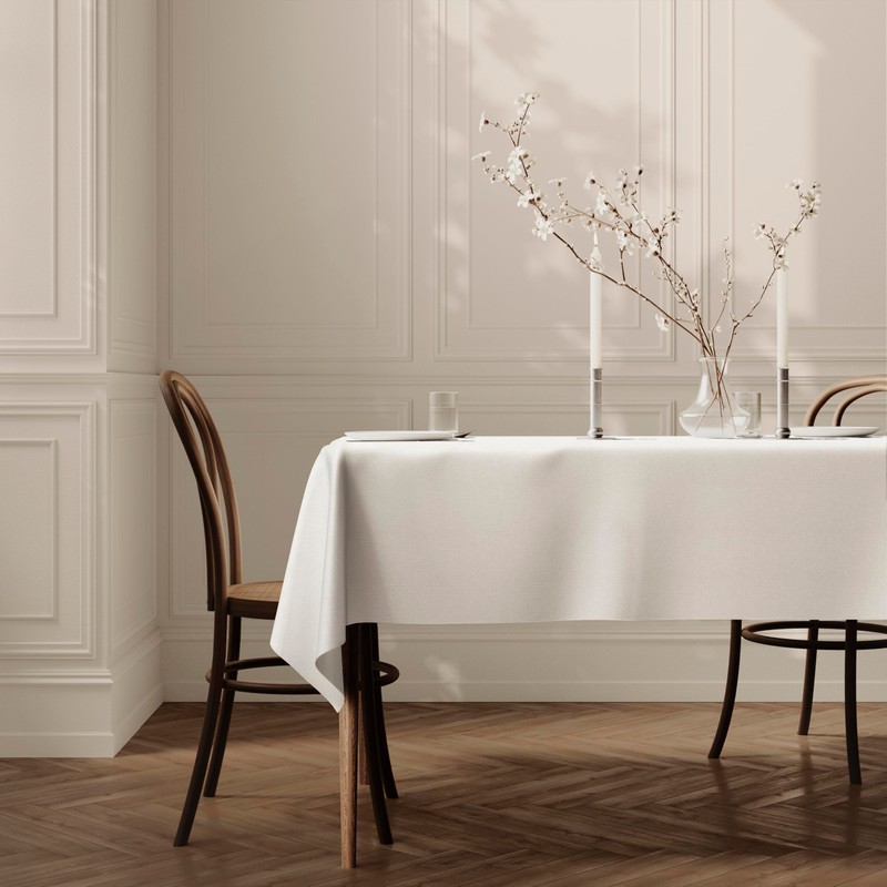 Home Direct Large Rectangular Fabric Tablecloth 140x200cm 55"x78" Cream