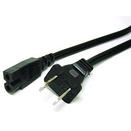 UNIELEC UC-225 UP-117 E65714 10A 125V 2 Prong Square Round Power Cable Cord, NISPT-2, 2X18AWG(0.824mm2), IEC60320-C7, Black/White, 6FT
