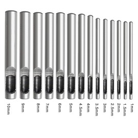nuoshen 14pcs Leather Hole Punch Cutter,Round Hollow Punch Set for Watch Bands Belts Canvas Paper Plastics(1mm to 10mm)
