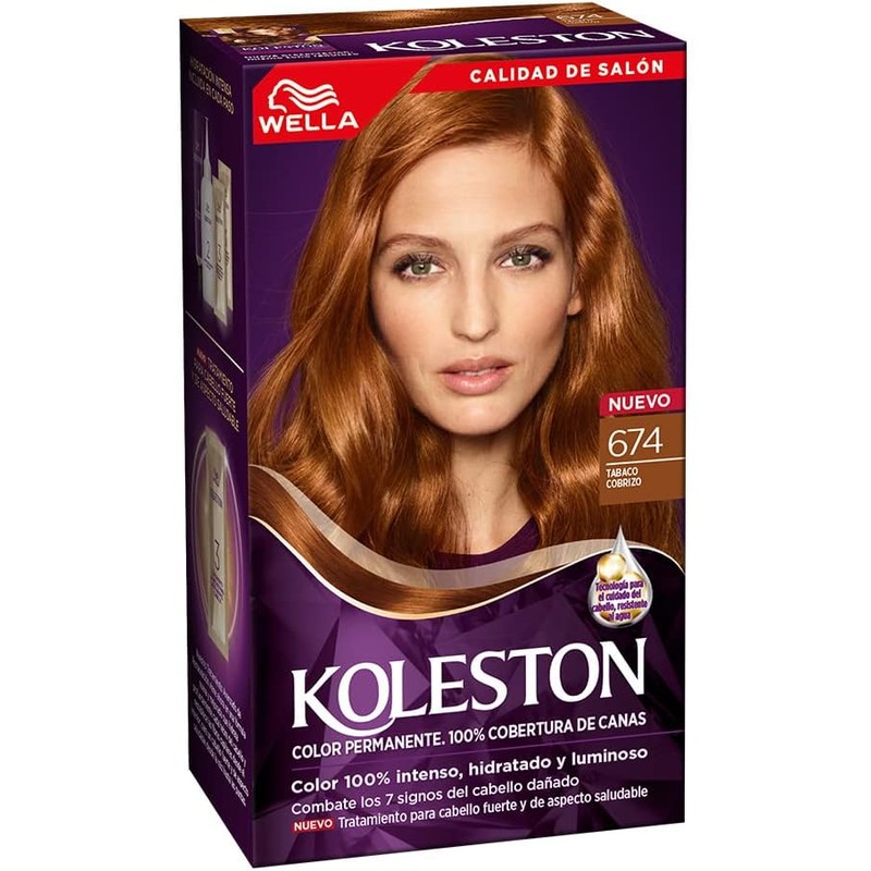 Koleston Tinte Permanente 674 Tabaco Cobrizo, 70 ml - Paquete