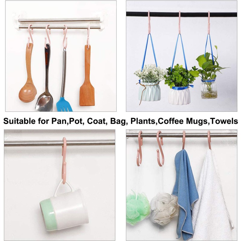 sourcing map 12 Pack S Shaped Hooks Plastic Hanging Use