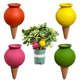Tuzinano Terracotta Self Watering Devices Premium Self Watering Spikes Upgraded Planter Insert Device Irrigation Dripper Professional Garden Automatic Plant Accessories 4 Packs (Clay Pots)