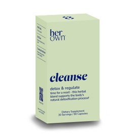 her own Cleanse, Gentle Detox, Supports Healthy Gut, Ocean Algae Cleanse, Prebiotic/Probiotic Blend, Cleansing Herbal Blend, Gluten and Soy Free, Vegan, 60 Capsules, 30 Servings, Multicolor